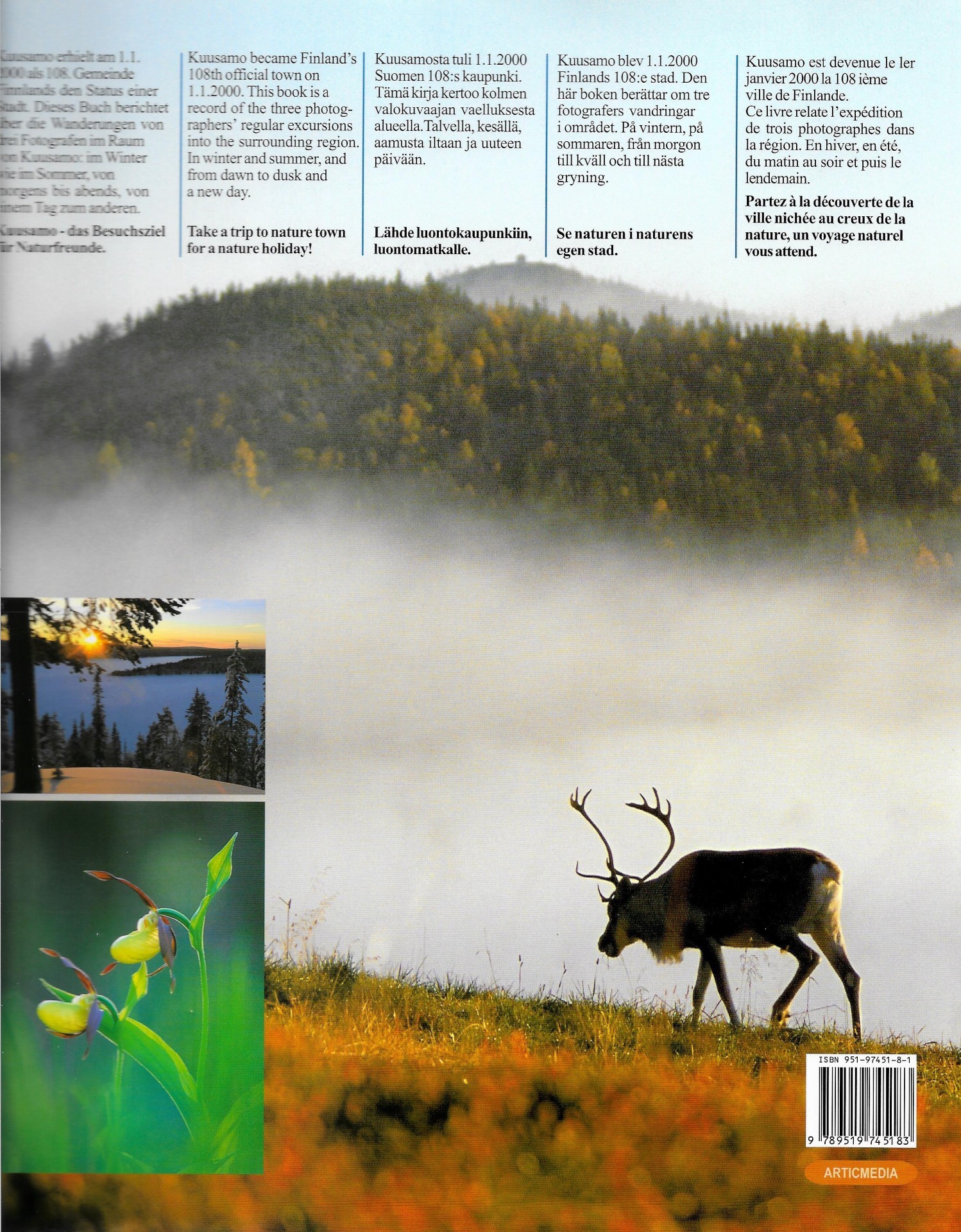 Kuusamo - luontokaupunki englanniksi, saksaksi, ruotsiksi ja ranskaksi 2000 takakansi