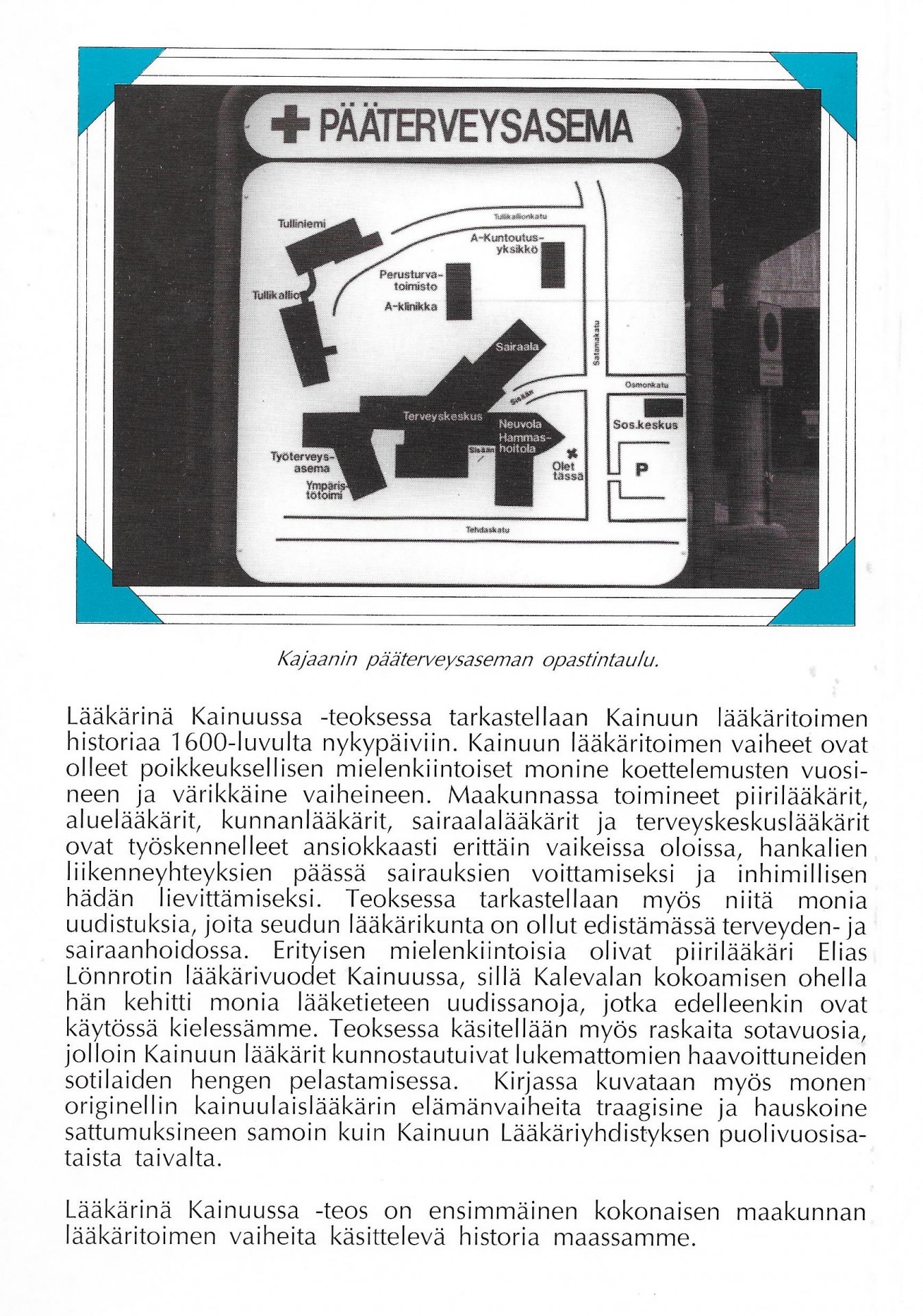 Lääkärinä Kainuussa 1995 takakansi
