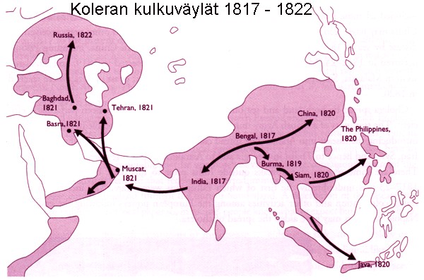 Koleran sai 1800-luvun alussa alkunsa Intiasta, josta se levisi lähinnä laivojen ja matkustajien mukana eri puolille maailmaa.